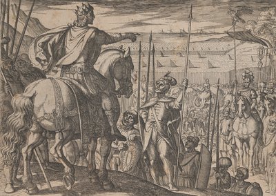 Alessandro istruisce i suoi soldati, dalle Imprese di Alessandro Magno da Antonio Tempesta