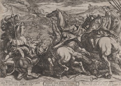 Tavola 6: Gli Israeliti sconfitti dai Cananei per aver disobbedito a Mosè da Antonio Tempesta