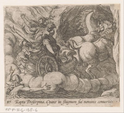 Plutone porta Proserpina dalla ninfa Ciane da Antonio Tempesta