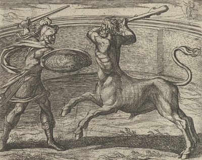 Teseo e il Minotauro Minotaurum Theseus vincit, da Le Metamorfosi da Antonio Tempesta