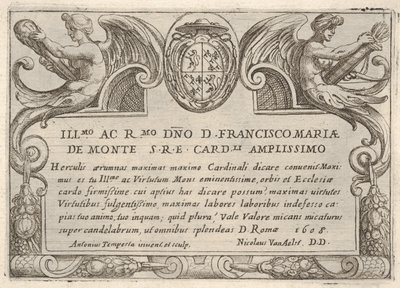 Tavola del titolo per la serie Le fatiche di Ercole con le armi del Cardinale Francesco Ma da Antonio Tempesta