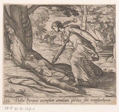 Suicidio di Thisbe (serie: Metamorfosi di Ovidio) da Antonio Tempesta