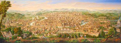 Veduta panoramica di Roma dal Gianicolo da Antonio Testa