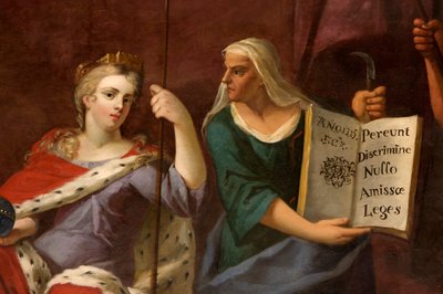 Regina Anna come Britannia, con una profetessa (dettaglio) da Antonio Verrio
