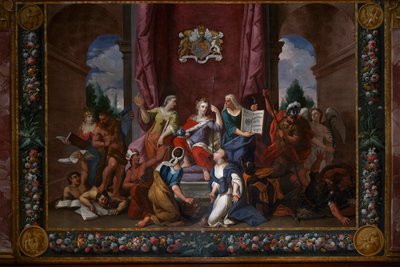 La regina Anna riceve omaggio dai quattro angoli del mondo, La Sala del Disegno della Regina da Antonio Verrio