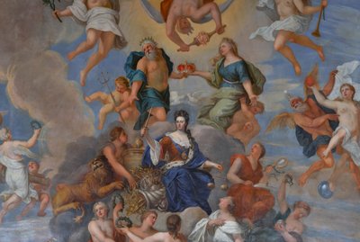 Regina Anna circondata da una schiera di virtù personificate (dettaglio) da Antonio Verrio