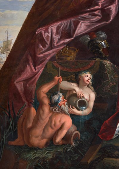 Tritone e nereide, dettaglio dalla Sala della Regina da Antonio Verrio