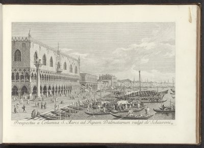 Angolo di Piazza San Marco con il Palazzo Ducale e la colonna con il Leone di Venezia da Antonio Visentini