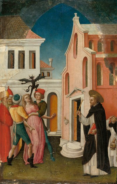 San Pietro Martire che Esorcizza una Donna Posseduta da un Diavolo da Antonio Vivarini