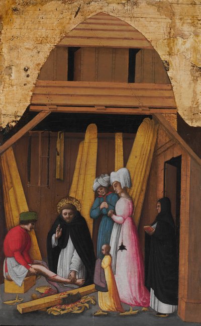 San Pietro Martire guarisce la gamba di un giovane da Antonio Vivarini