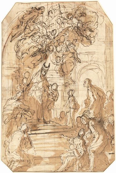 Presentazione della Vergine al Tempio [recto] da Antonio Zanchi