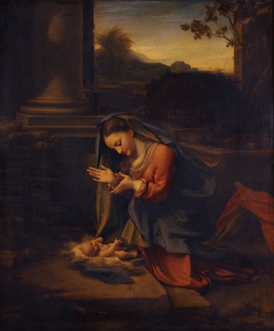 Madonna che adora il Bambino, c. 1525 da Antonio da Correggio