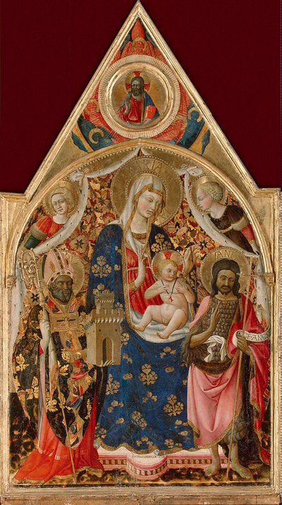 Madonna col Bambino, con un vescovo, San Giovanni Battista e angeli da Antonio da Firenze