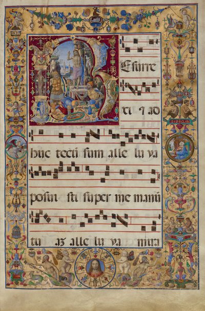 Il Graduale. Iniziale R: La Resurrezione, c.1500 da Antonio da Monza