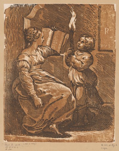 Sibilla che legge con bambino da Antonio da Trento (attributed to)