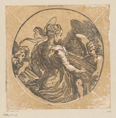 Santa Cecilia che suona da Antonio da Trento (possibly)