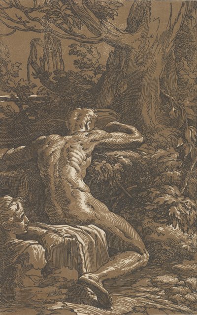 Uomo seduto visto da dietro Narciso, ca. 1527-30 da Antonio da Trento