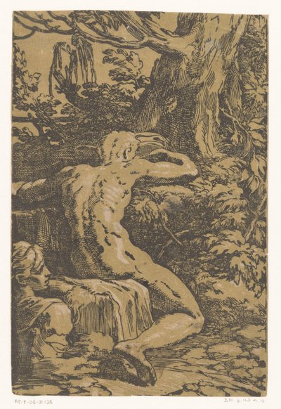 Uomo nudo in un paesaggio da Antonio da Trento