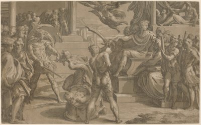 Il martirio dei santi Pietro e Paolo [recto] da Antonio da Trento after Parmigianino