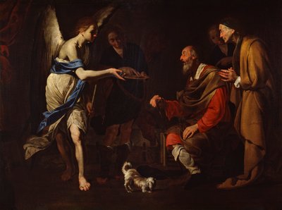 La guarigione di Tobia, c.1600-50 da Antonio de Bellis
