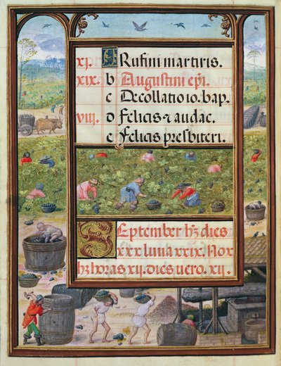 Il mese di settembre, miniature dal 