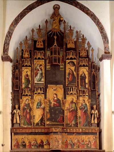 Polittico del Poema della Redenzione e Incoronazione della Vergine Maria, dipinto su legno di Antonello de Saliba da Antonio de Saliba