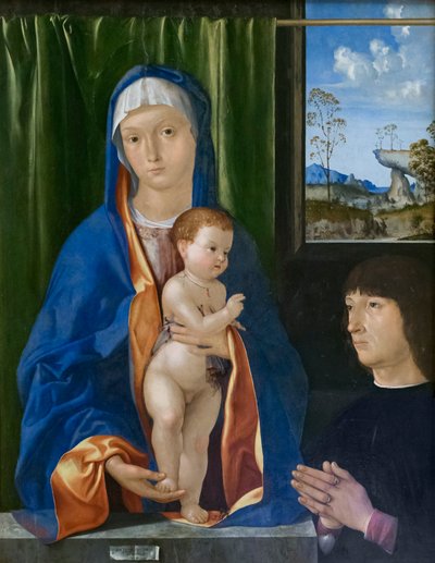 Vergine Maria con Bambino e donatore da Antonio known as lo Zingaro Solaro