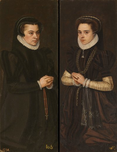 Margherita di Parma e Maria del Portogallo, moglie di Alessandro Farnese da Antonis Mor