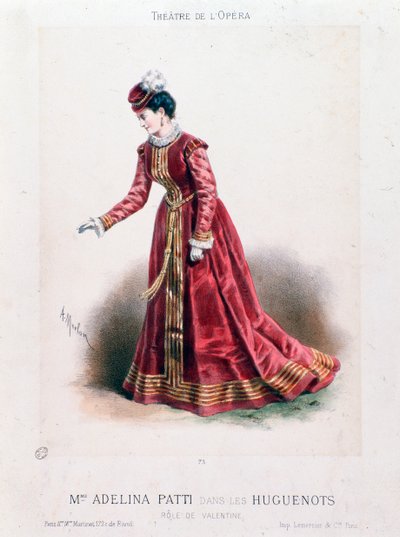 Ritratto della cantante Adeline Patti (1843-1919) come Valentine nell