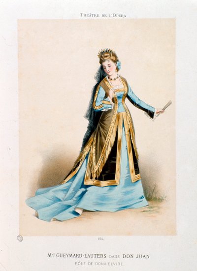 La cantante Pauline Lauters-Gueymard (1834-1876) interpreta Donna Elvira nell