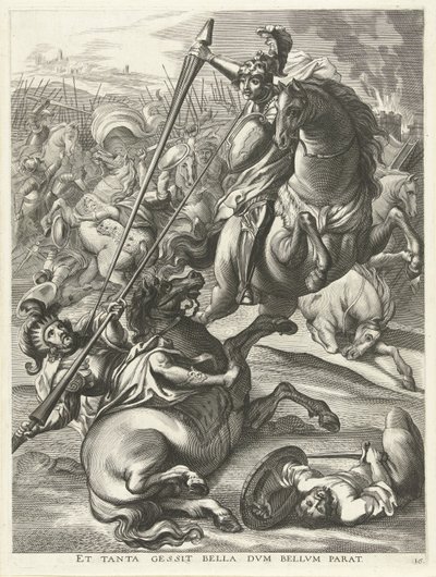 Achille sconfigge Telefo; ingresso di Ferdinando a Gand nel 1635 da Antony van der Does