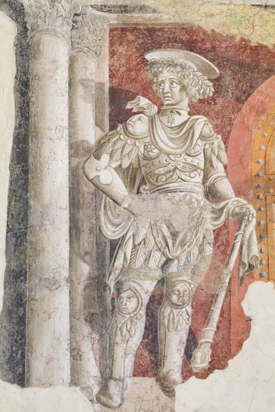Cavaliere santo che guarda la Porta Clausa (affresco) da Antornio da (attr.to) Anghiari