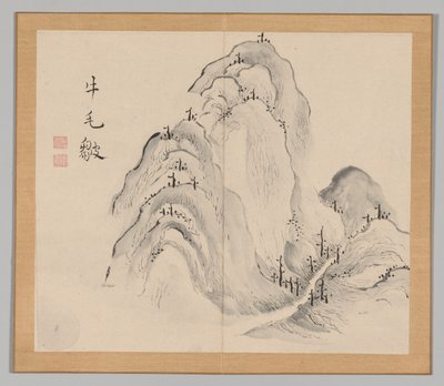 Doppio album di studi paesaggistici dopo Ikeno Taiga, Volume 1 foglio 15, XVIII secolo da Aoki Shukuya