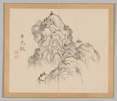 Doppio album di studi paesaggistici dopo Ikeno Taiga, Volume 1 foglio 16, XVIII secolo da Aoki Shukuya