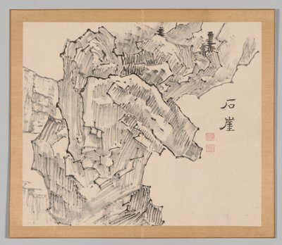 Doppio album di studi paesaggistici dopo Ikeno Taiga, Volume 1 foglio 19, XVIII secolo da Aoki Shukuya
