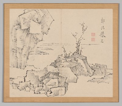 Doppio album di studi paesaggistici dopo Ikeno Taiga, Volume 1 foglio 23, XVIII secolo da Aoki Shukuya