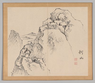 Doppio album di studi paesaggistici dopo Ikeno Taiga, Volume 1 foglio 27, XVIII secolo da Aoki Shukuya