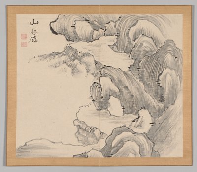 Doppio album di studi paesaggistici dopo Ikeno Taiga, Volume 1 foglio 28, XVIII secolo da Aoki Shukuya