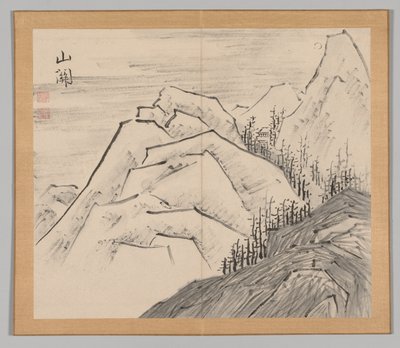 Doppio album di studi paesaggistici dopo Ikeno Taiga, Volume 1 foglio 29, XVIII secolo da Aoki Shukuya