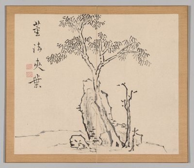 Doppio album di studi paesaggistici dopo Ikeno Taiga, Volume 1 foglio 4, XVIII secolo da Aoki Shukuya