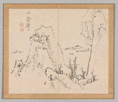 Doppio album di studi paesaggistici dopo Ikeno Taiga, Volume 1 foglio 8, XVIII secolo da Aoki Shukuya