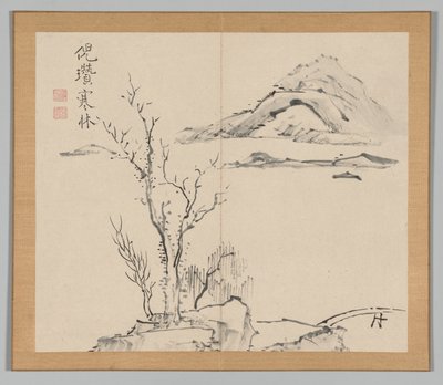 Doppio album di studi paesaggistici dopo Ikeno Taiga, Volume 2 foglio 11, XVIII secolo da Aoki Shukuya