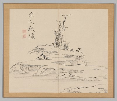 Doppio album di studi paesaggistici dopo Ikeno Taiga, Volume 2 foglio 12, XVIII secolo da Aoki Shukuya