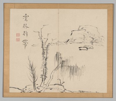 Doppio album di studi di paesaggi dopo Ikeno Taiga, Volume 2 foglio 16, XVIII secolo da Aoki Shukuya
