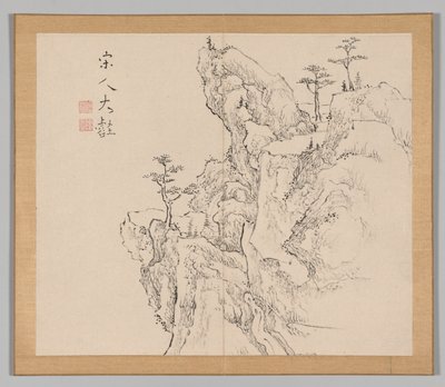 Doppio Album di Studi di Paesaggio dopo Ikeno Taiga, Volume 2 foglio 1, XVIII secolo da Aoki Shukuya