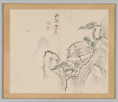 Doppio album di studi paesaggistici dopo Ikeno Taiga, Volume 2 foglio 31, XVIII secolo da Aoki Shukuya