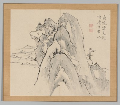 Doppio album di studi paesaggistici dopo Ikeno Taiga, Volume 2 foglio 33, XVIII secolo da Aoki Shukuya