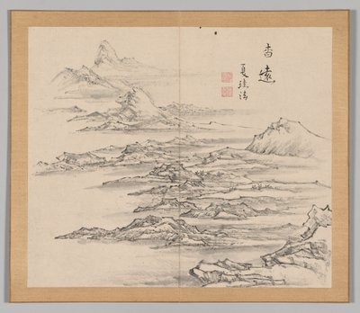 Doppio album di studi paesaggistici dopo Ikeno Taiga, Volume 2 foglio 5, XVIII secolo da Aoki Shukuya