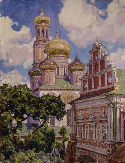Nuvole e cupole dorate. Il Monastero di Simonov da Apollinari Mikhailovich Vasnetsov