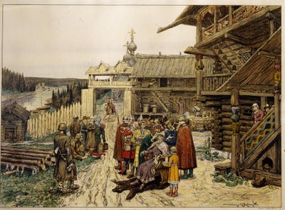 Corte di giustizia feudale di un principe russo da Apollinari Mikhailovich Vasnetsov